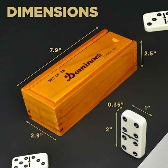 Dominos -  28 Tiles with Brown Wood Case