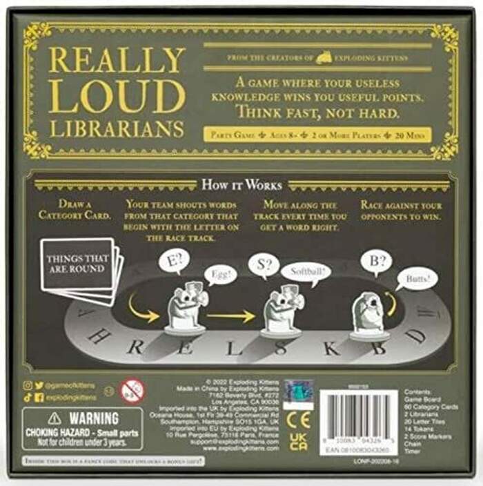 Exploding Kittens - Really Loud Librarians Board Game