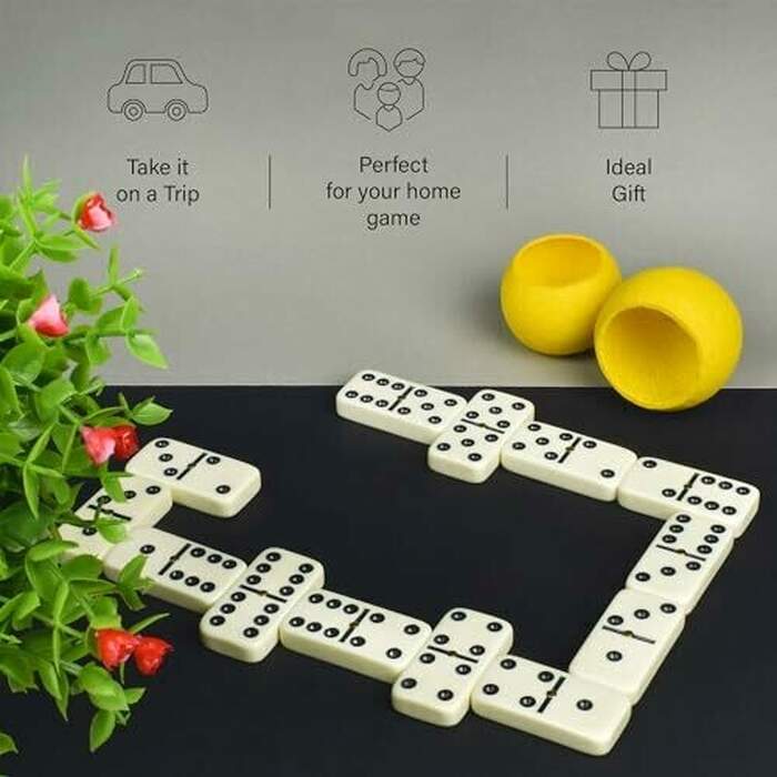 Dominos -  28 Tiles with Brown Wood Case