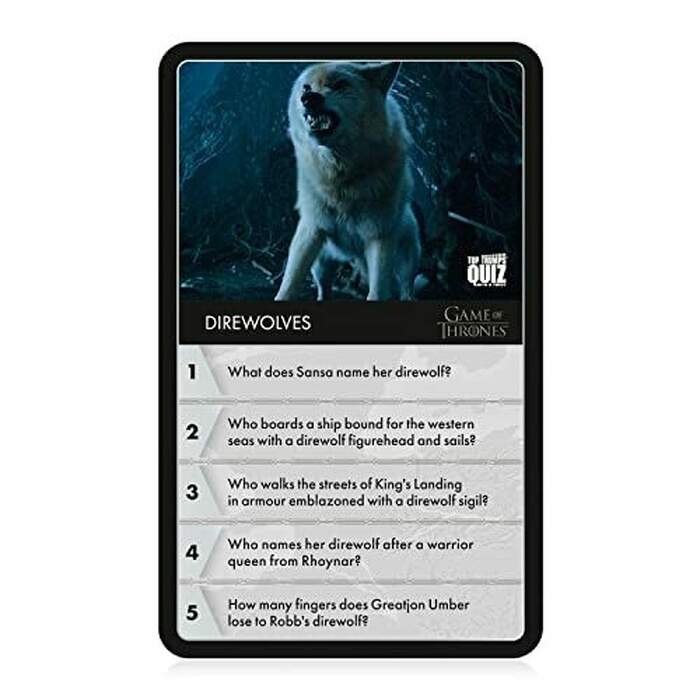 Top Trumps Game of Thrones: Quiz Trivia Game