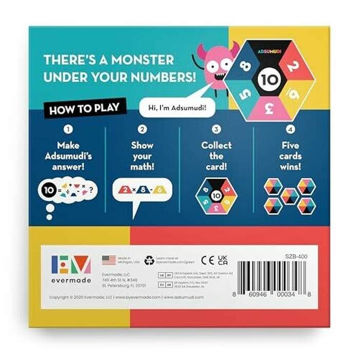 Adsumudi - the Monstrously Fun, Smart Game for Kids to Master Multiplication, Division, Addition and Subtraction