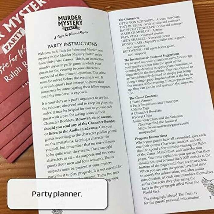 Murder Mystery Party Games - A Taste for Wine and Murder