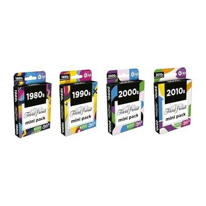 Trivial Pursuit Mini Packs Multipack - Includes 4 Games with 4 Decades