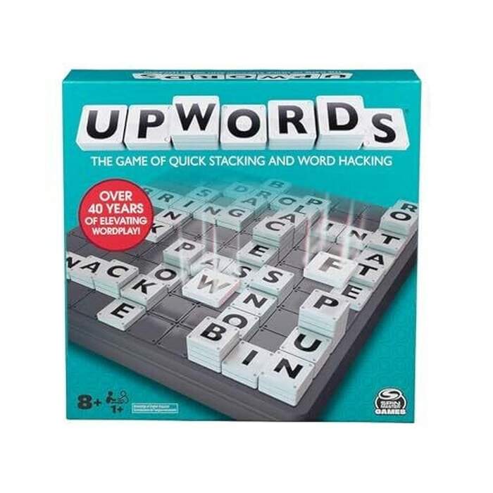 Upwords, the Game of Quick Stacking & Word Hacking with Stackable Letter Tiles, 2022 Edition