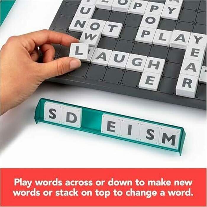 Upwords, the Game of Quick Stacking & Word Hacking with Stackable Letter Tiles, 2022 Edition