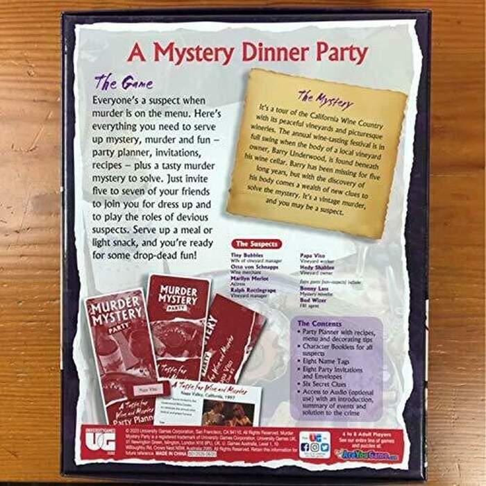 Murder Mystery Party Games - A Taste for Wine and Murder