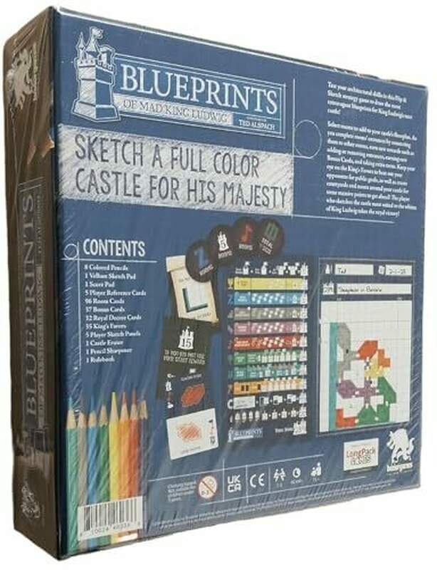 Blueprints of Mad King Ludwig - A Flip & Sketch Strategy Board Game